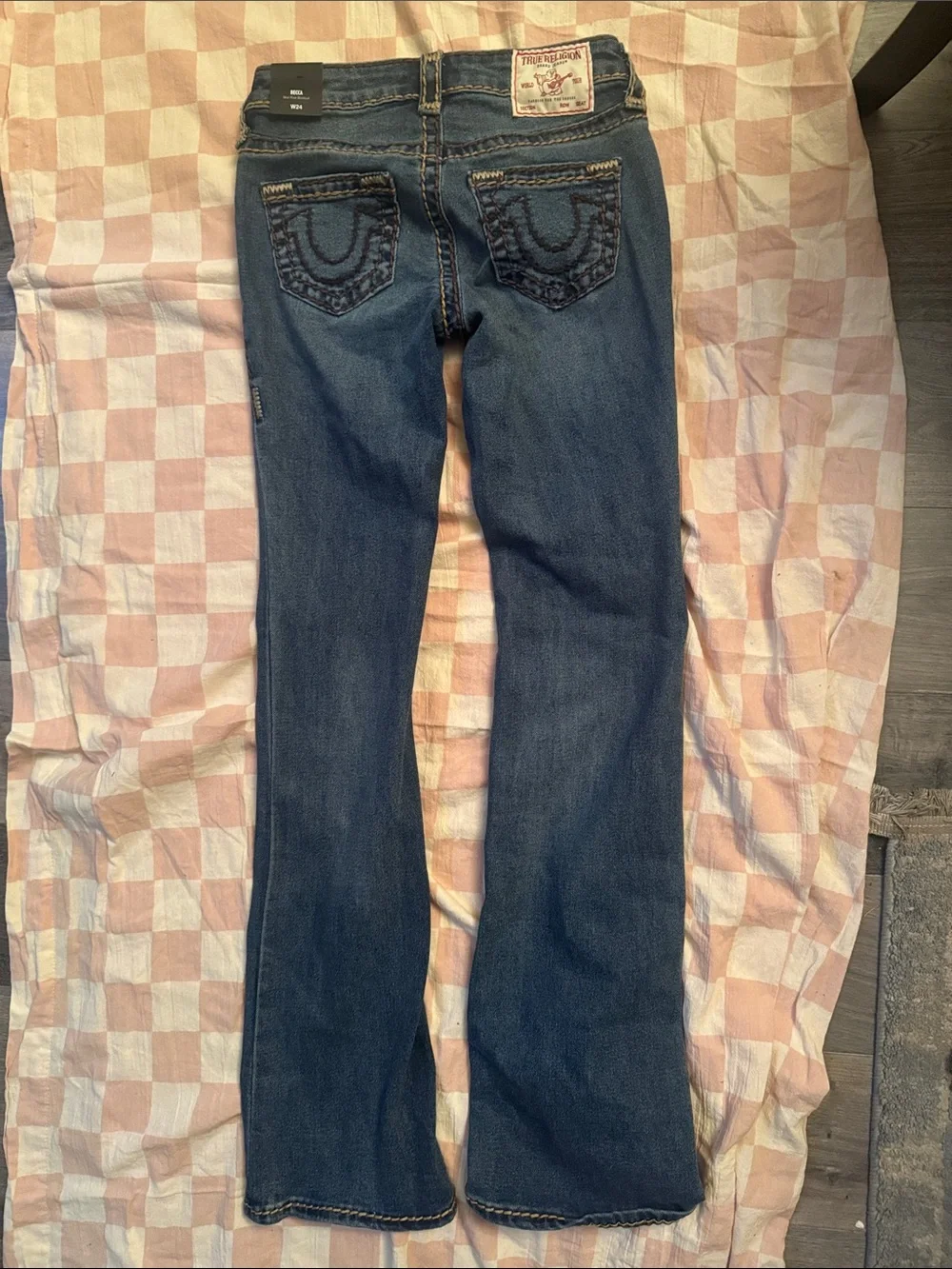 True Religion Dark Blue Flared Women's Jeans Mid-rise - Picture 2 of 2